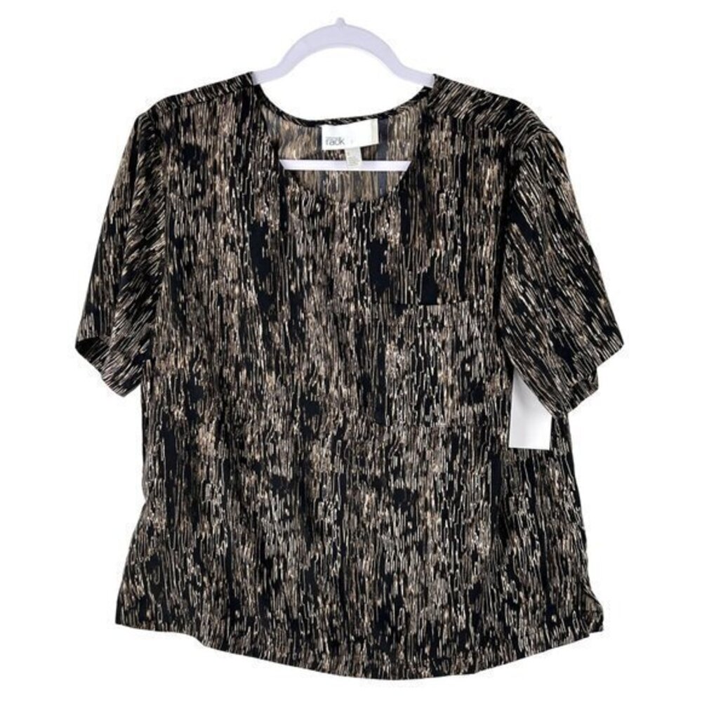 Nordstrom Rack Womens Tops Size S Chiffon Short Sleeve Printed
